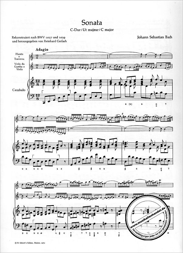 Notenbild für ANT 11 - SONATE C-DUR NACH BWV 1027
