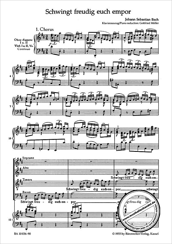 Notenbild für BA 10036-90 - Kantate 36 Schwingt freudig euch empor BWV 36