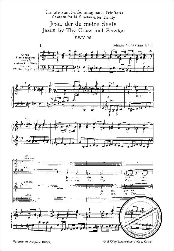 Notenbild für BA 10078-90 - Kantate 78 Jesu der du meine Seele BWV 78