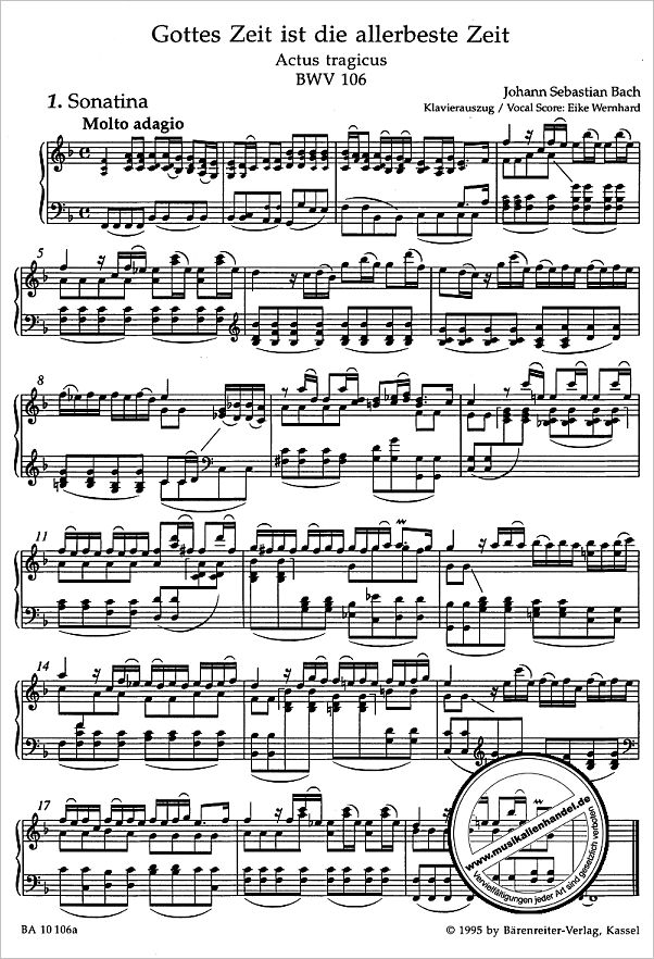 Notenbild für BA 10106-90 - KANTATE 106 GOTTES ZEIT IST DIE ALLERBESTE ZEIT BWV 106