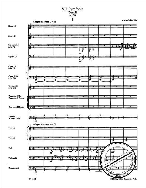 Notenbild für BA 10417 - SINFONIE 7 D-MOLL OP 70