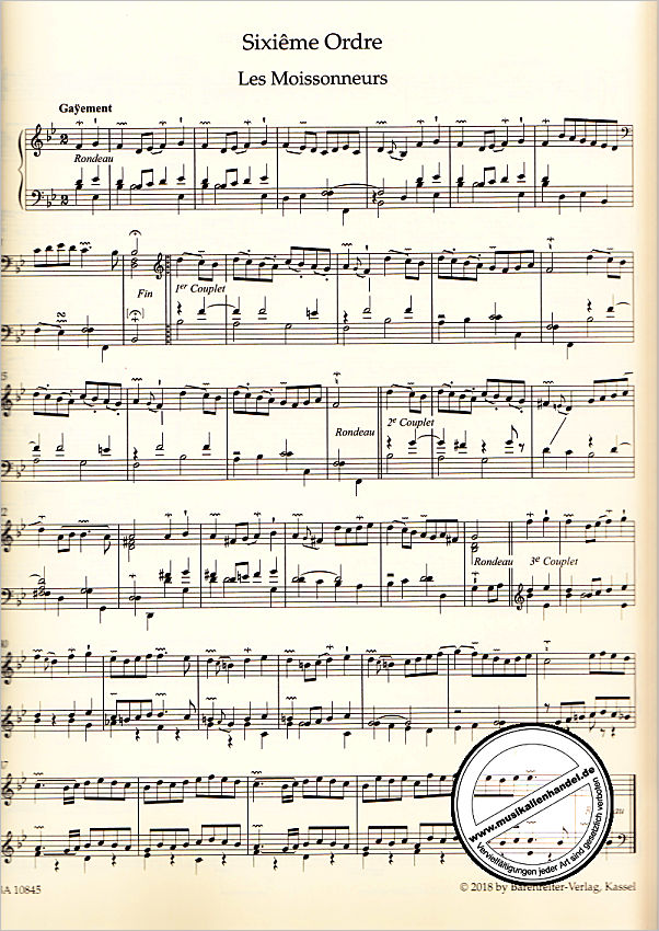 Notenbild für BA 10845 - Pieces de clavecin 2