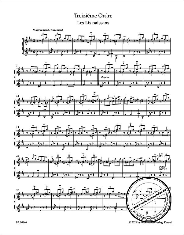 Notenbild für BA 10846 - Pieces de clavecin 3