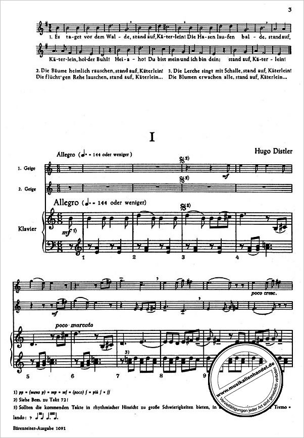 Notenbild für BA 1091 - SONATE UEBER ALTE DEUTSCHE VOLKSLIEDER OP 15A (1935/36)