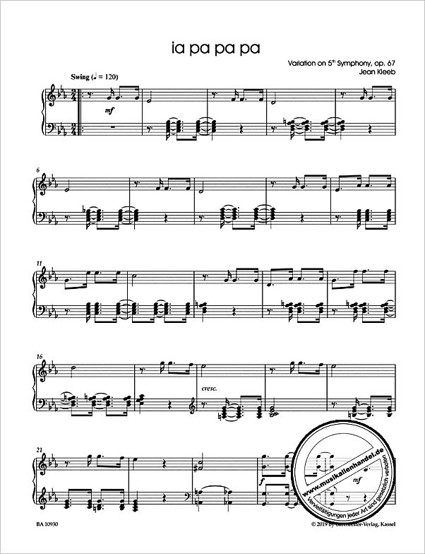 Notenbild für BA 10930 - Beethoven goes Jazz