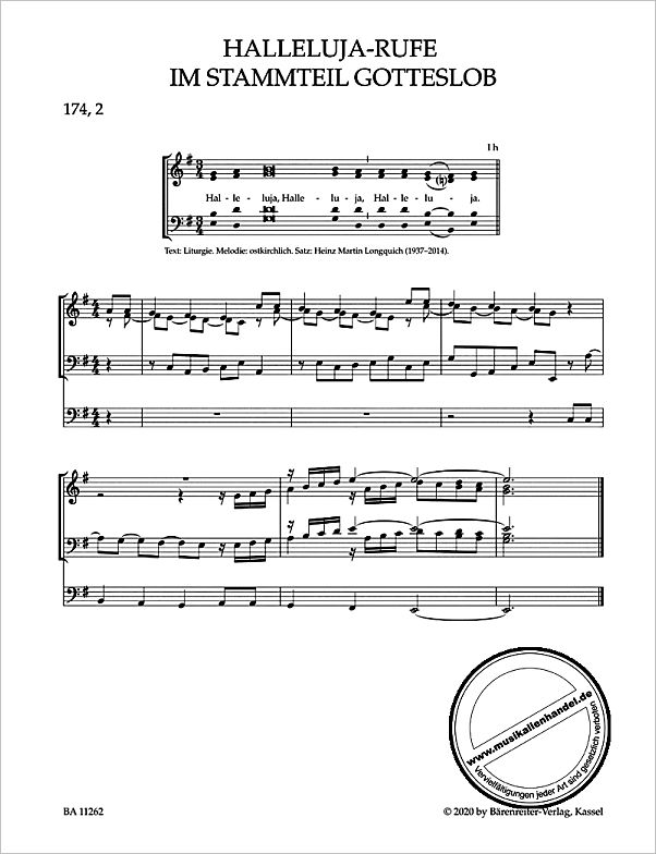 Notenbild für BA 11262 - Orgel codas zu den Halleluja Rufen im Gotteslob