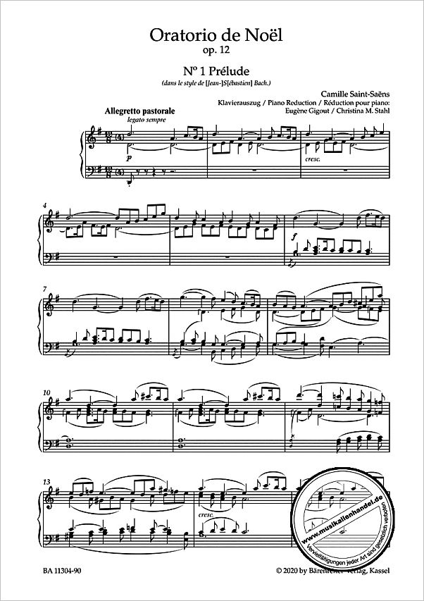 Notenbild für BA 11304-90 - Oratorio de noel op 12
