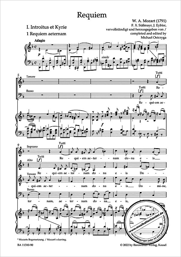 Notenbild für BA 11310-90 - Requiem