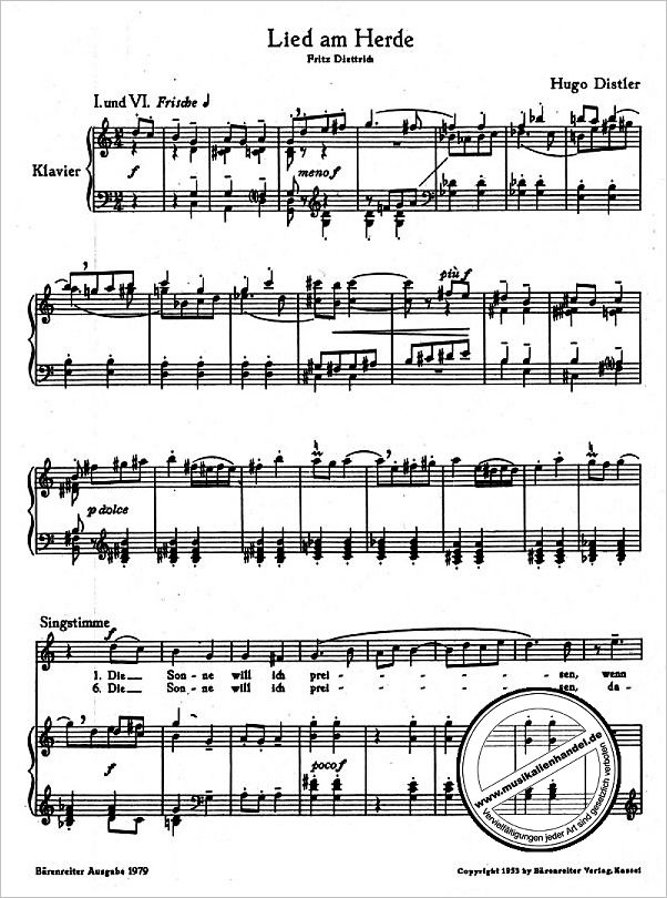 Notenbild für BA 1979 - LIED AM HERDE OP 21/1 (1941)
