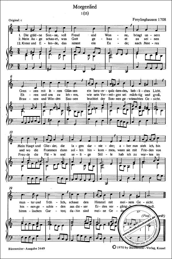 Notenbild für BA 3449 - SCHEMELLI GESANGBUCH BWV 439-507