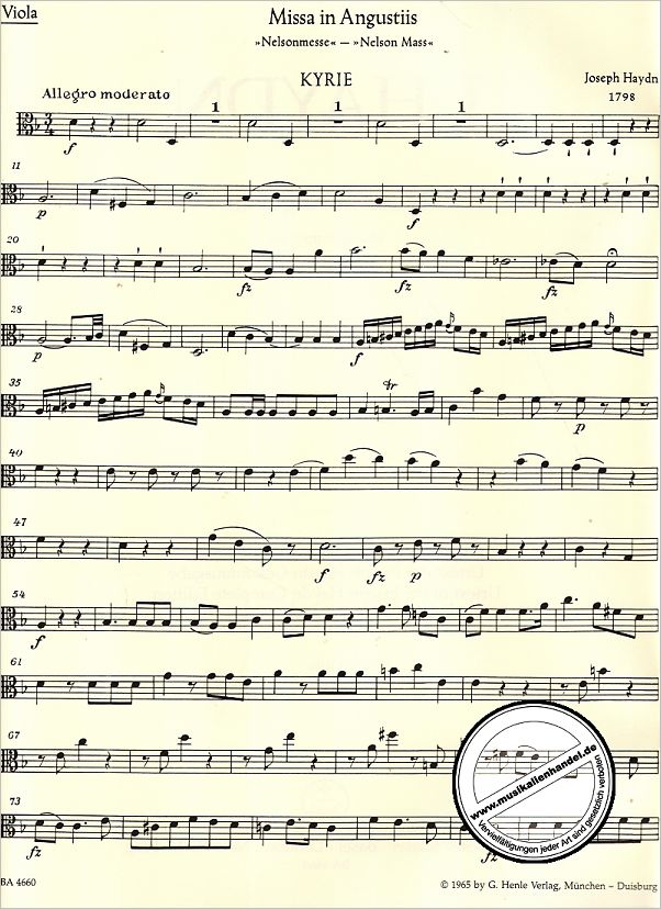Notenbild für BA 4660-79 - Missa in angustiis d-moll Hob 22/11 (Nelsonmesse)