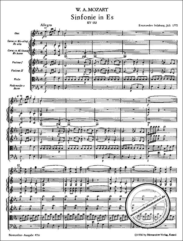 Notenbild für BA 4716 - SINFONIE 19 ES-DUR KV 132