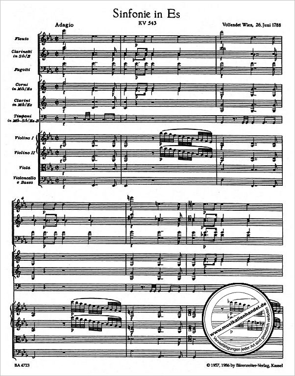 Notenbild für BA 4723 - SINFONIE 39 ES-DUR KV 543