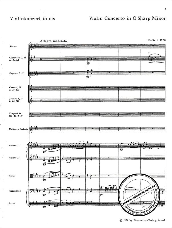 Notenbild für BA 4905 - KONZERT 5 CIS-MOLL