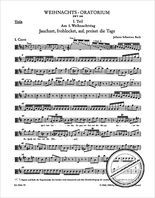 Notenbild für BA 5014-79 - Weihnachtsoratorium BWV 248