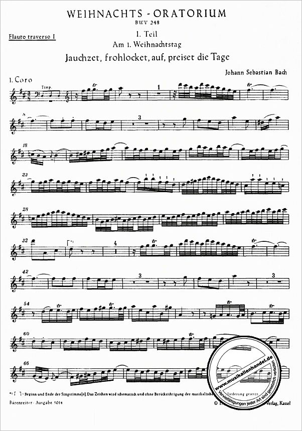 Notenbild für BA 5014-FL1 - WEIHNACHTSORATORIUM BWV 248