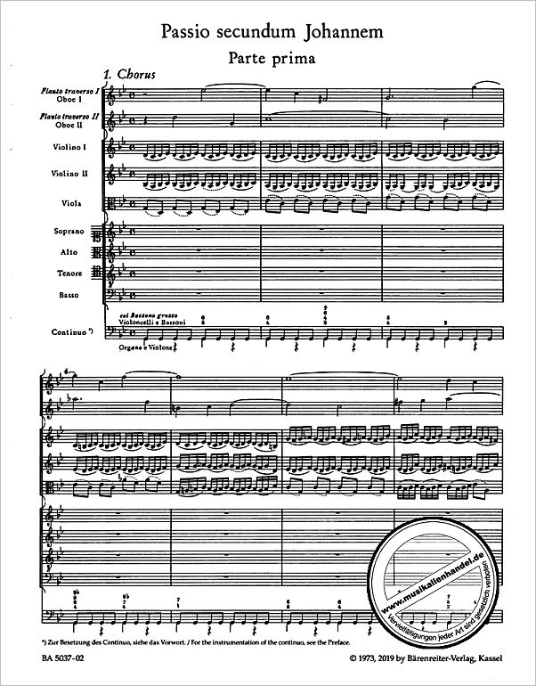 Notenbild für BA 5037-02 - Johannes Passion BWV 245