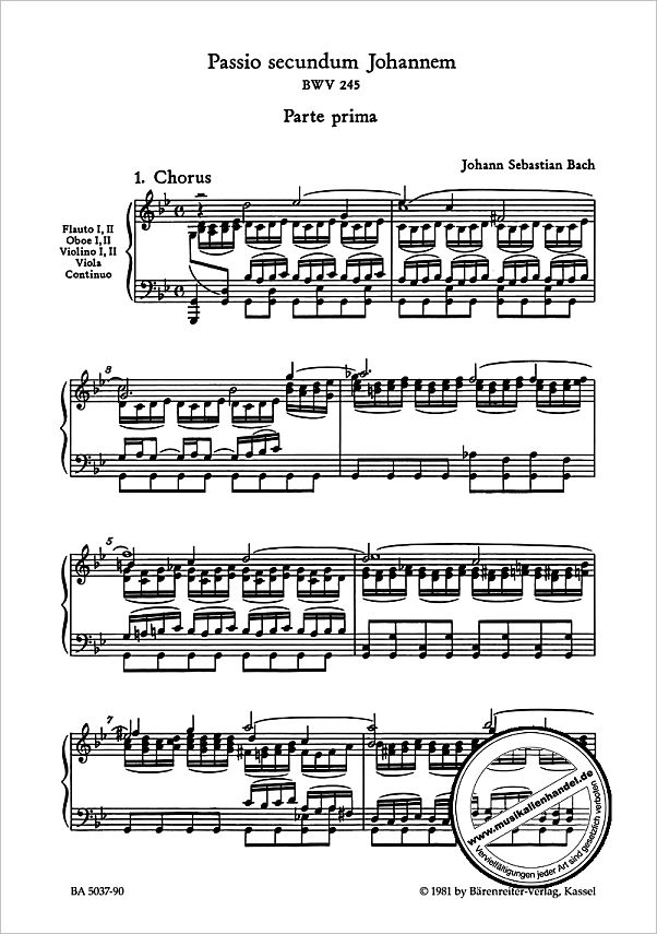 Notenbild für BA 5037-90 - JOHANNES PASSION BWV 245