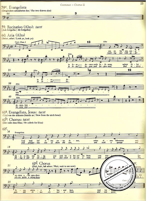 Notenbild für BA 5038-BC-CH2 - MATTHAEUS PASSION BWV 244