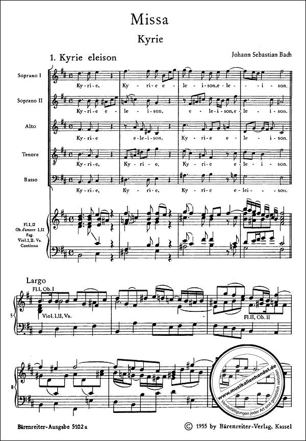Notenbild für BA 5102-92 - MESSE H-MOLL BWV 232