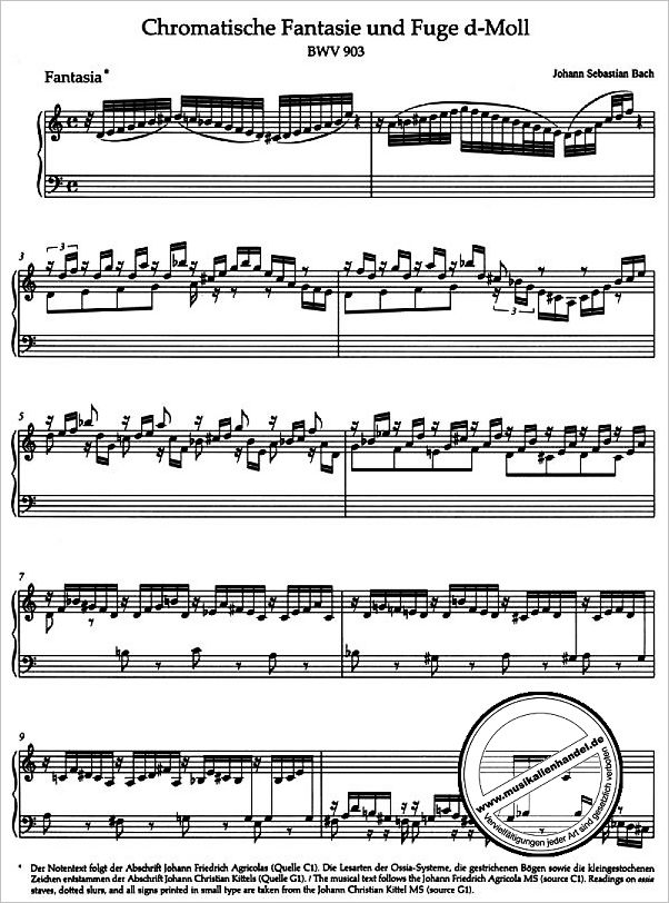 Notenbild für BA 5236 - CHROMATISCHE FANTASIE + FUGE D-MOLL BWV 903