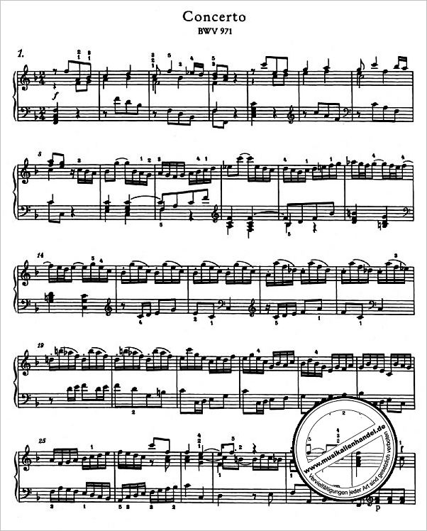 Notenbild für BA 5244 - ITALIENISCHES KONZERT F-DUR BWV 971