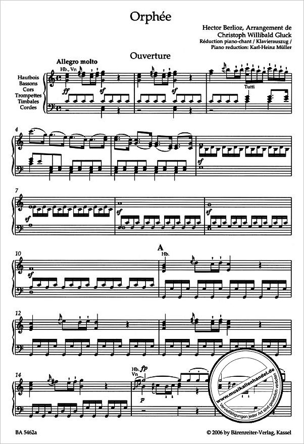 Notenbild für BA 5462-90 - Orphee - Version de Hector Berlioz