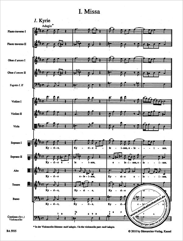 Notenbild für BA 5935 - MESSE H-MOLL BWV 232