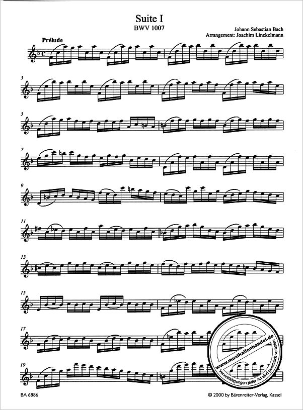 Notenbild für BA 6886 - 2 SUITEN NACH BWV 1007 + 1009 (VC)