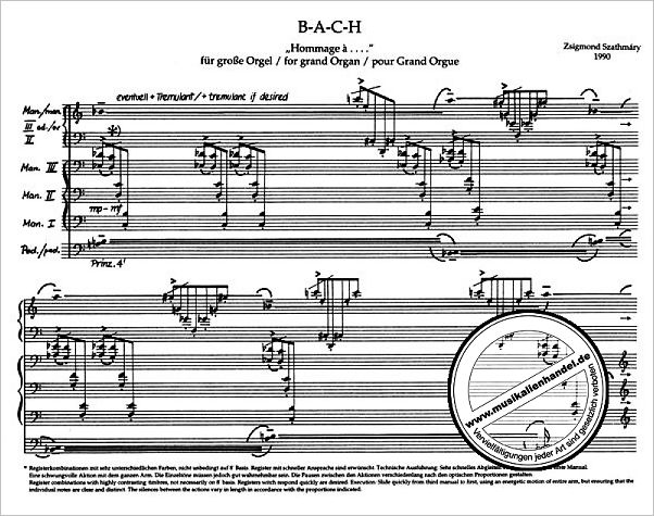 Notenbild für BA 7274 - HOMMAGE A BACH