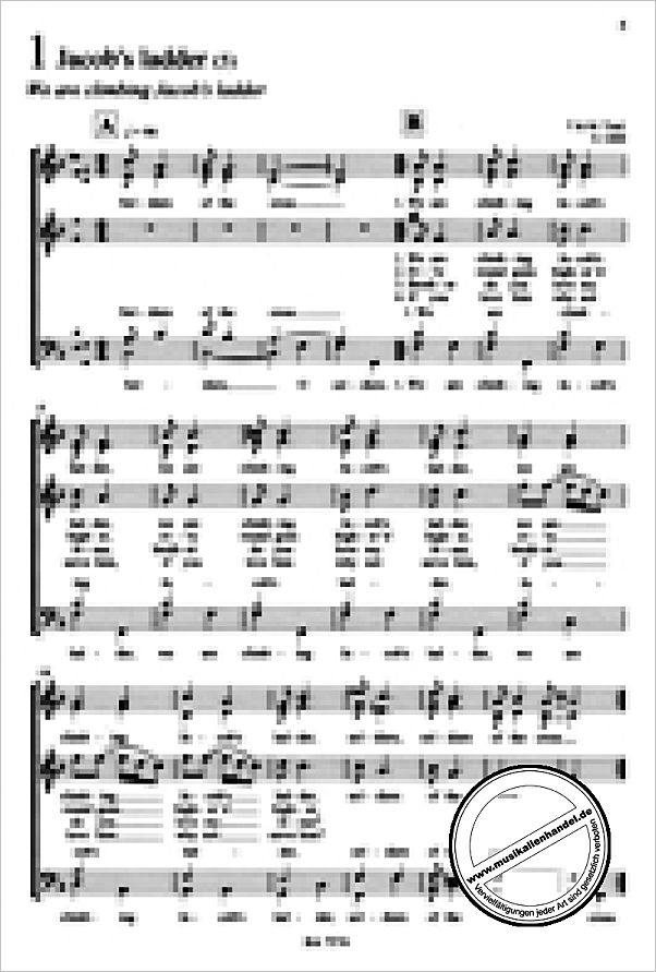 Notenbild für BA 7574 - 64 SPIRITUALS A CAPPELLA