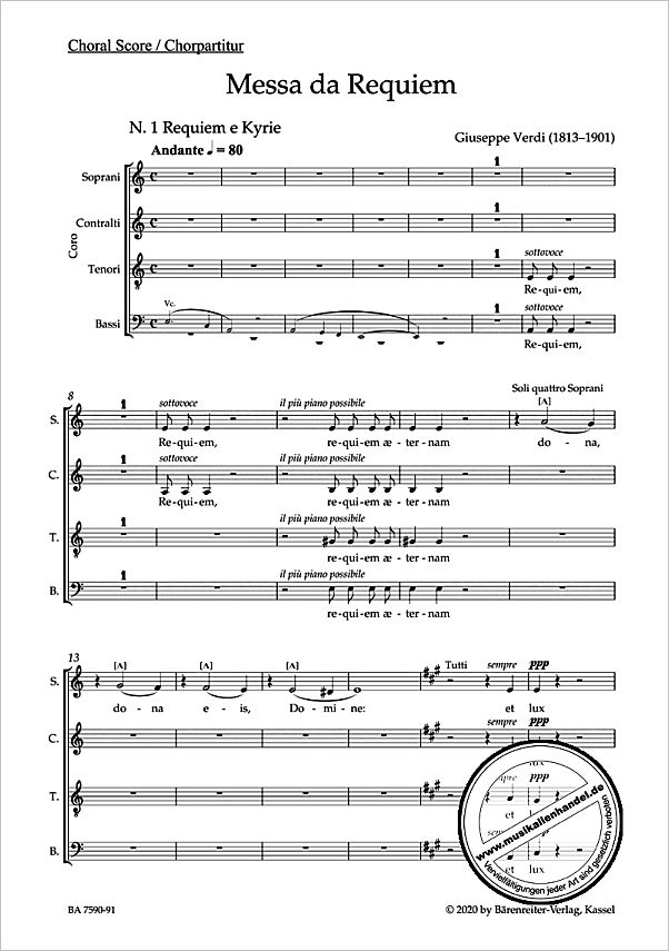 Notenbild für BA 7590-91 - Messa da Requiem