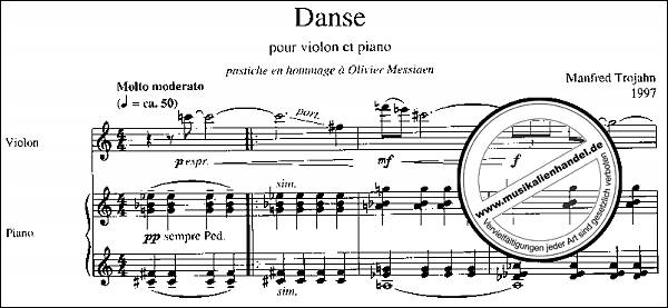 Notenbild für BA 8278 - DANSE POUR VIOLON ET PIANO PASTICHE