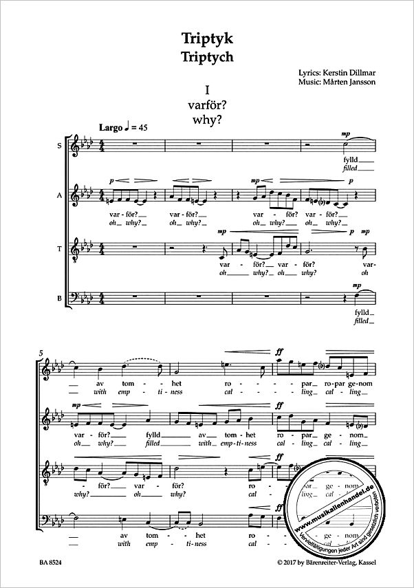 Notenbild für BA 8524 - 2 POEMS