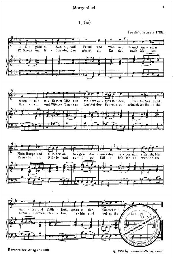 Notenbild für BA 888 - SCHEMELLI GESANGBUCH BWV 439-507 /