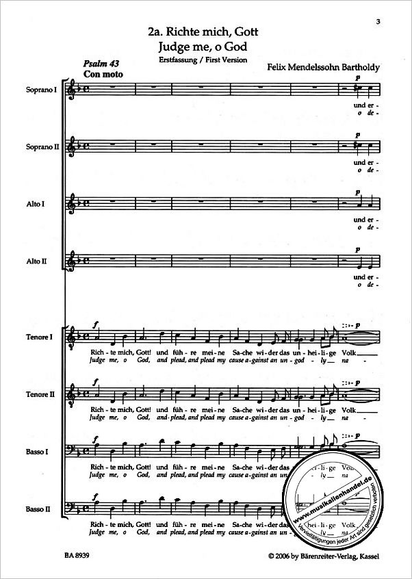 Notenbild für BA 8939 - RICHTE MICH GOTT (PSALM 43)