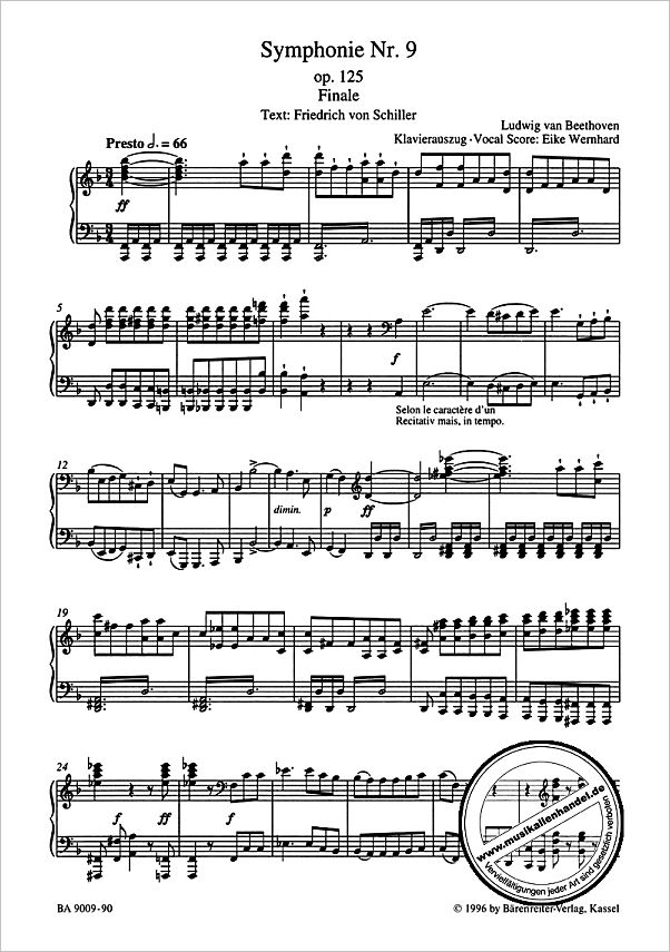 Notenbild für BA 9009-90 - Sinfonie 9 d-moll op 125 Finale
