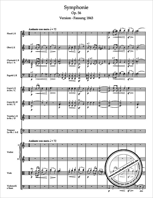 Notenbild für BA 9093 - SINFONIE A-MOLL OP 56 (SCHOTTISCHE)