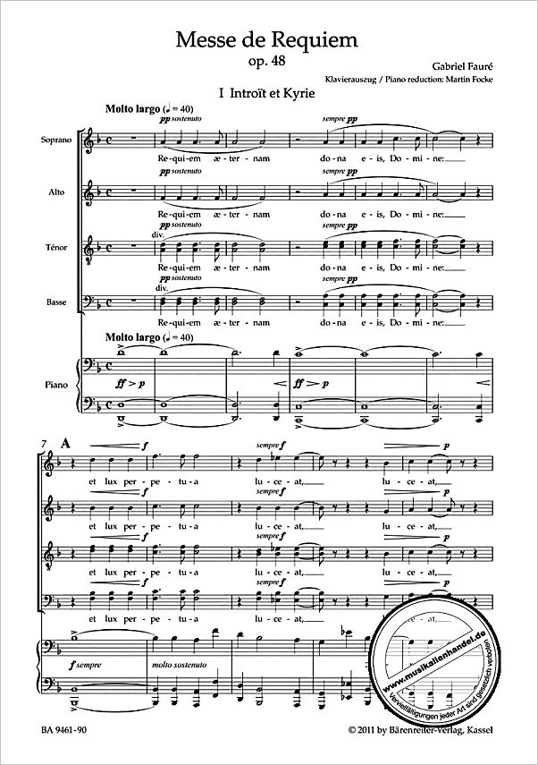 Notenbild für BA 9461-90 - Messe de Requiem op 48