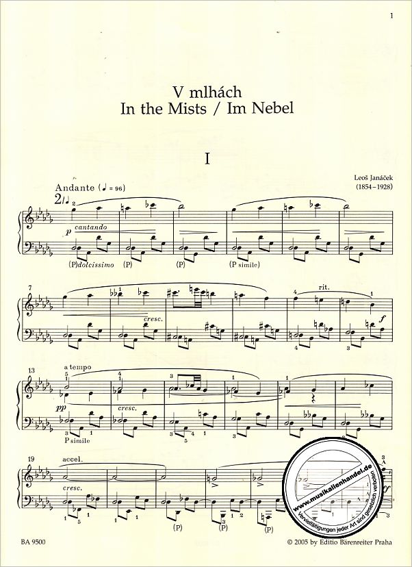 Notenbild für BA 9500 - IM NEBEL
