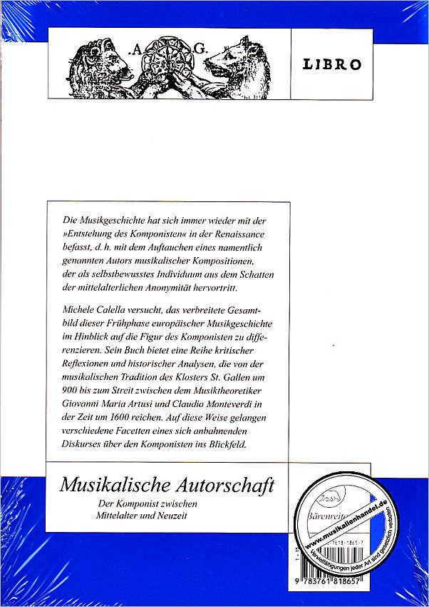 Notenbild für BABVK 1865 - MUSIKALISCHE AUTORSCHAFT - DER KOMPONIST ZWISCHEN MITTELALTER UND