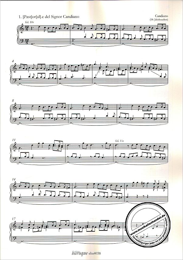 Notenbild für BAROQUE 4038 - 12 PASTORALEN