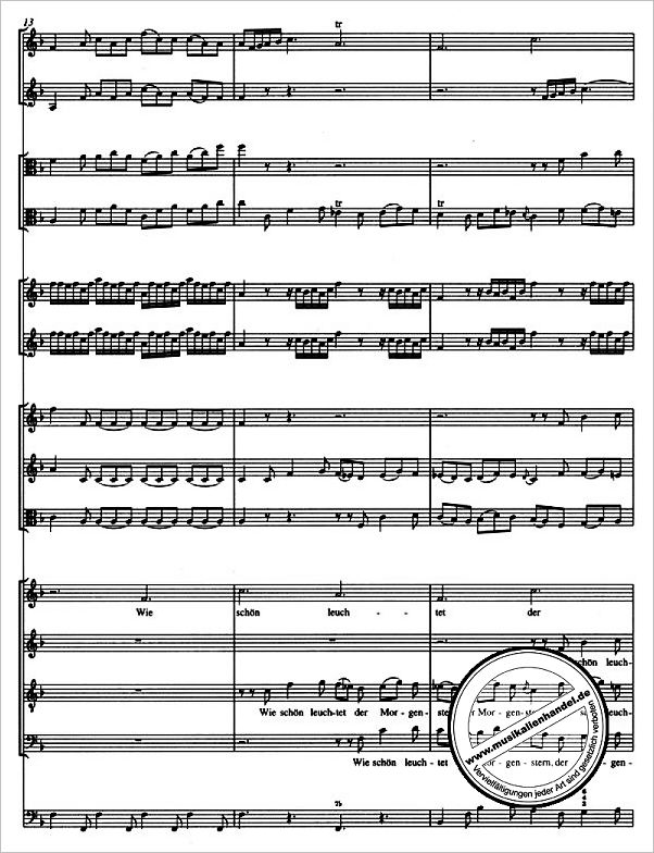 Notenbild für BATP 1001 - KANTATE 1 WIE SCHOEN LEUCHTET DER MORGENSTERN BWV 1