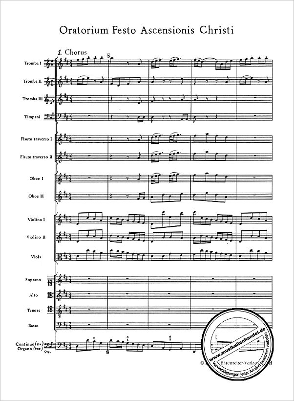 Notenbild für BATP 1011 - HIMMELFAHRTSORATORIUM BWV 11