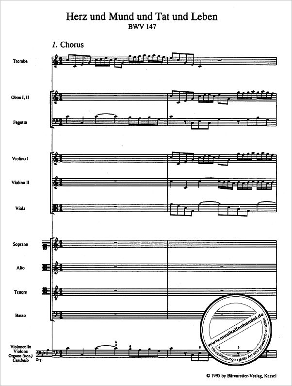 Notenbild für BATP 1147 - KANTATE 147 HERZ UND MUND UND TAT UND LEBEN BWV 147