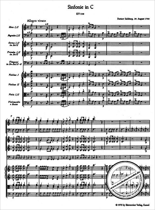 Notenbild für BATP 179 - SINFONIE 34 C-DUR KV 338