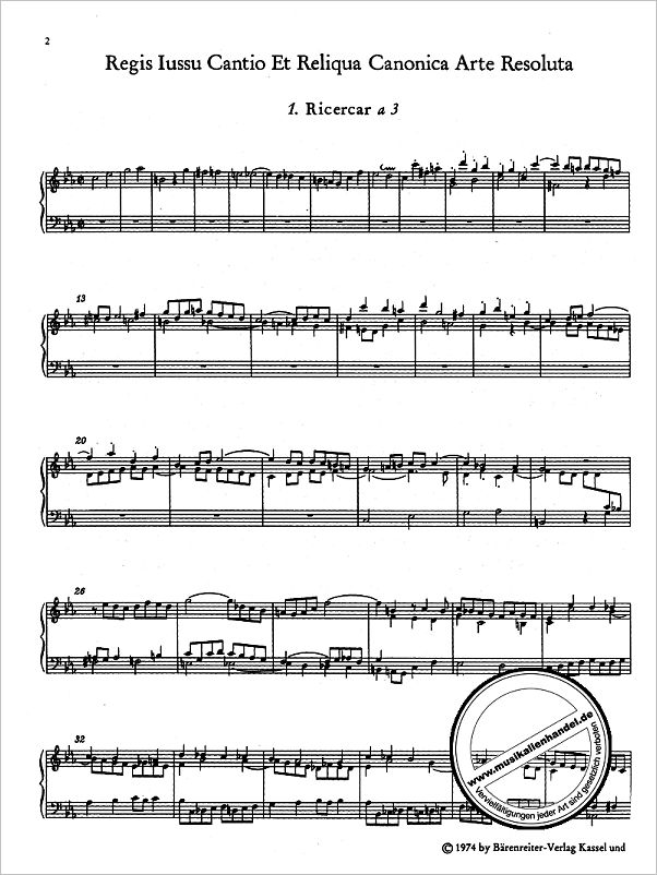 Notenbild für BATP 198 - MUSIKALISCHES OPFER BWV 1079