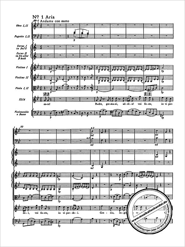 Notenbild für BATP 322 - IDOMENEO KV 366