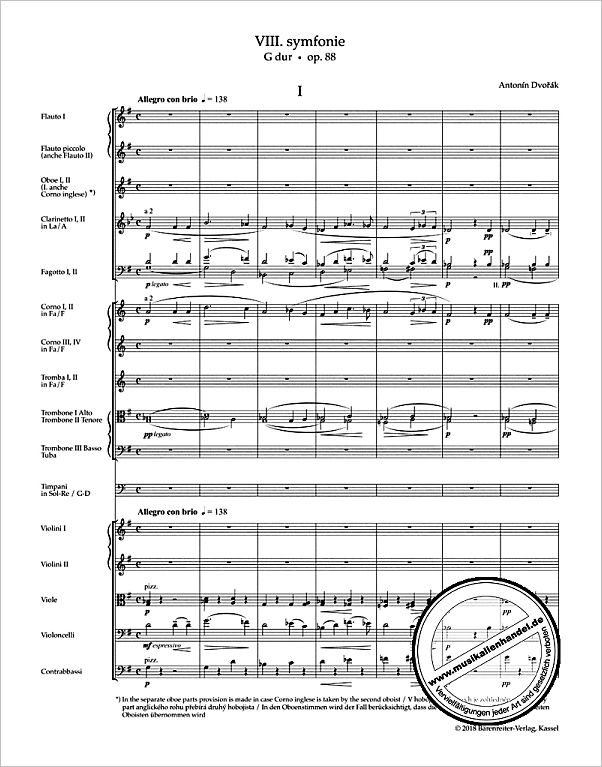 Notenbild für BATP 618 - Sinfonie 8 G-Dur op 88