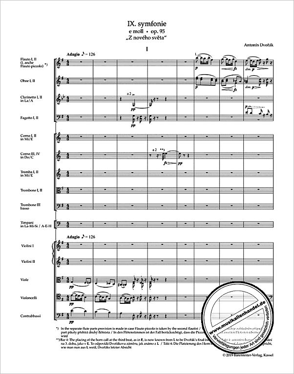 Notenbild für BATP 619 - Sinfonie 9 e-moll op 95 (aus der Neuen Welt)